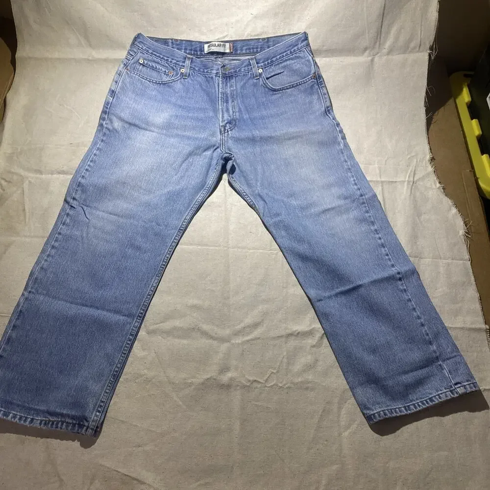 Levi's 505 Regular Fit Jeans Mens 40x29 Medium Blue Wash Straight Leg Denim